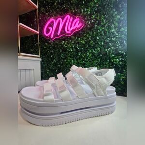 Nike White Platform Sandals